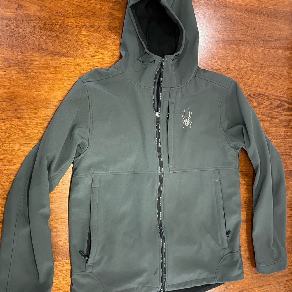 Spyder Men's Olive Hooded Performance Jacket